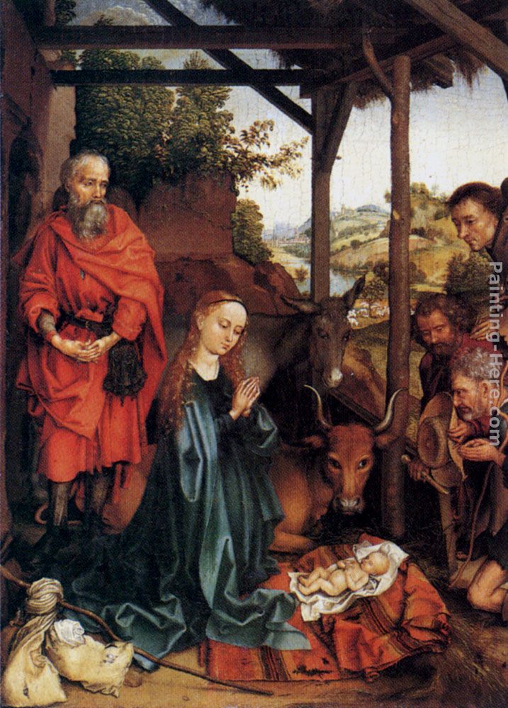 Adoration Of The Shepherds painting - Martin Schongauer Adoration Of The Shepherds art painting